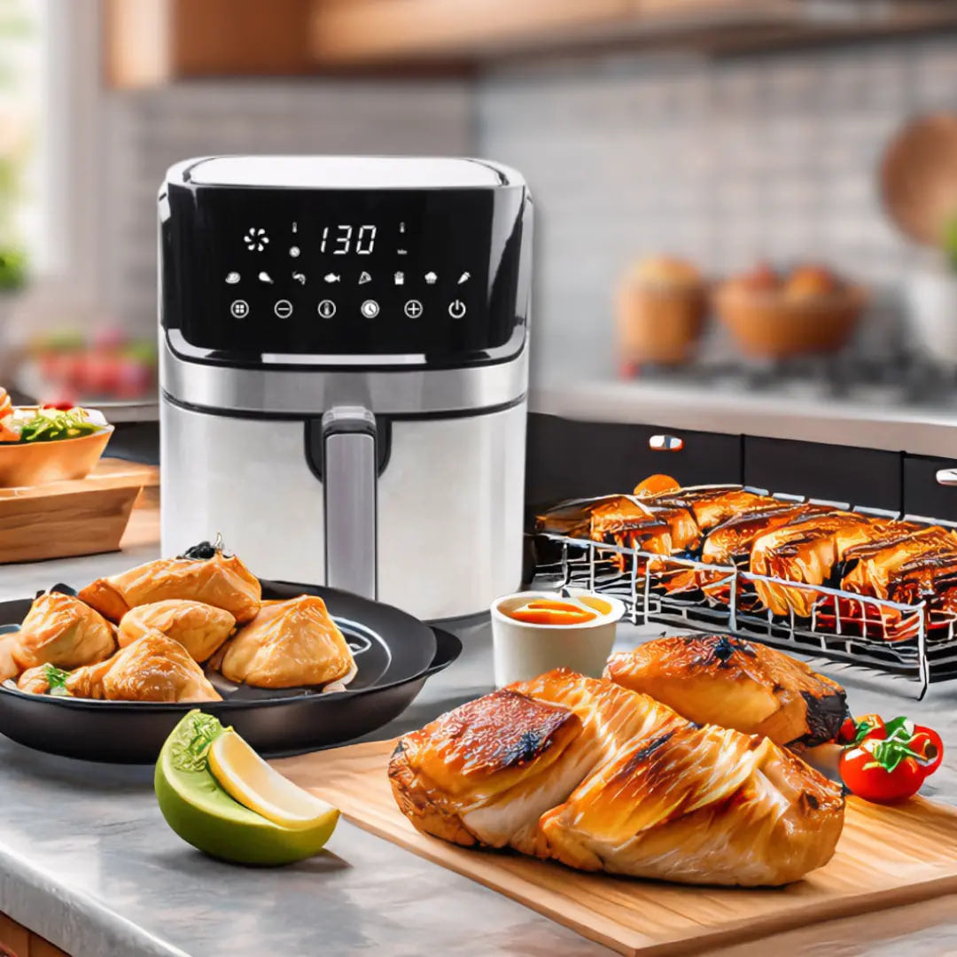 Freidora de Aire sin aceite 6.5 Litros / Potencia de 1700w / Temperatura regulable 80-200ºC /Multifunción 8 programas
