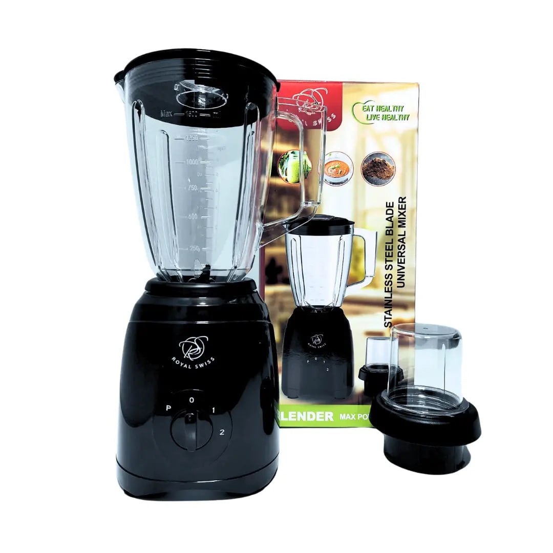Licuadora con molinillo Royal Swiss con base de plastico 1030w de potencia