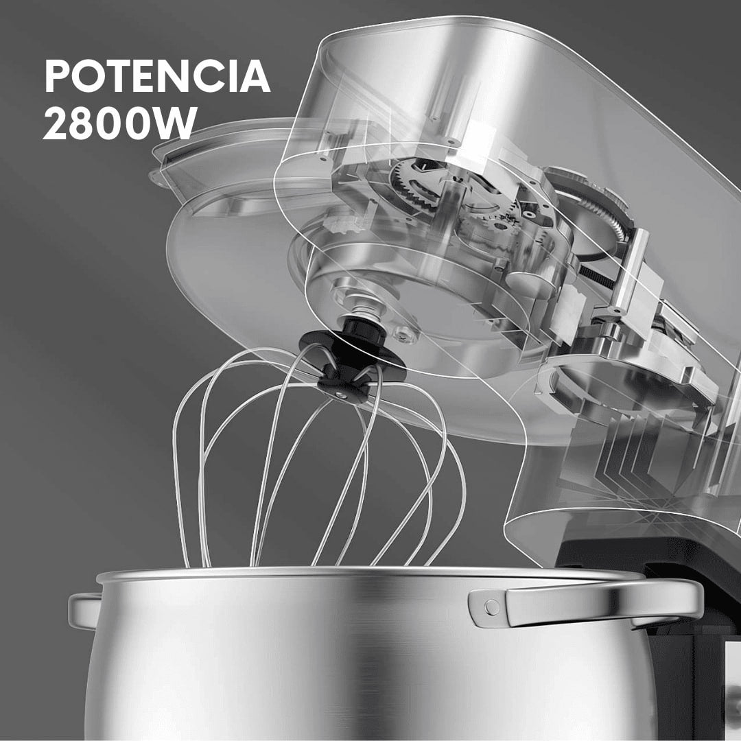 Amasadora Batidora Eisenbach 12 L – 12 Velocidades, Pantalla Táctil led, bol de 12L acero inoxidable, Potente Motor 2800W y Accesorios Incluidos.