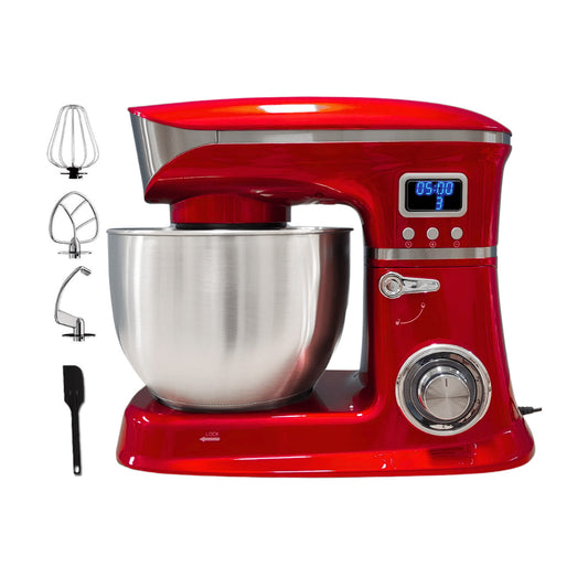 Amasadora Batidora Eisenbach 8 Litros – 6 Velocidades, Bol de Acero Inoxidable, Potente Motor 2000W, Sistema Planetario, Pantalla LCD y Accesorios Incluidos.