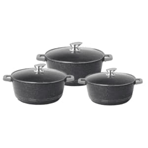 Set cacerolas 20/24/28 cm, Tapa cristal con válvula de vapo