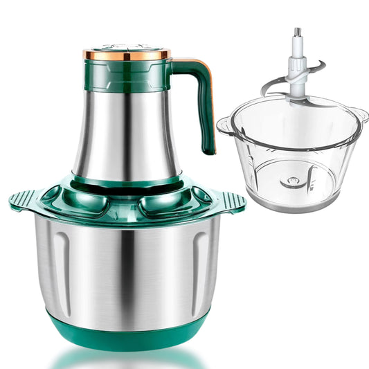 Swiss Line Picadora Eléctrica – Bol Acero Inoxidable + Bol de vidrio 3 Litros/ 1200w 2 velocidades.