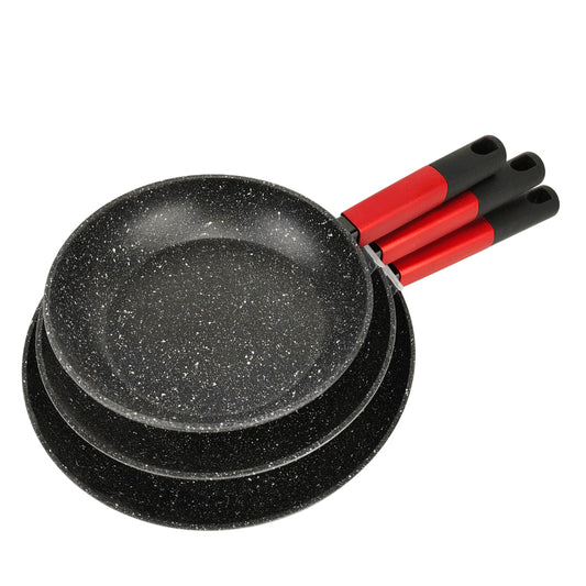 Set de 3 Sartenes en Aluminio Forjado negro 20 cm, 24 cm y 28 cm