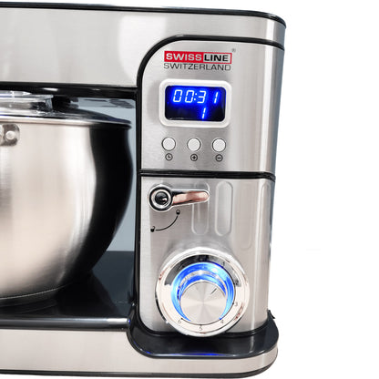Amasadora Batidora Swiss Line/ 9 litros / 2800w Amasa, bate y mezcla / Pantalla LCD par velocidades y temporizador