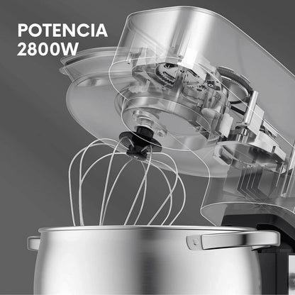 Amasadora Batidora Eisenbach 12 L – 12 Velocidades, Pantalla Táctil led, bol de 12L acero inoxidable, Potente Motor 2800W y Accesorios Incluidos.